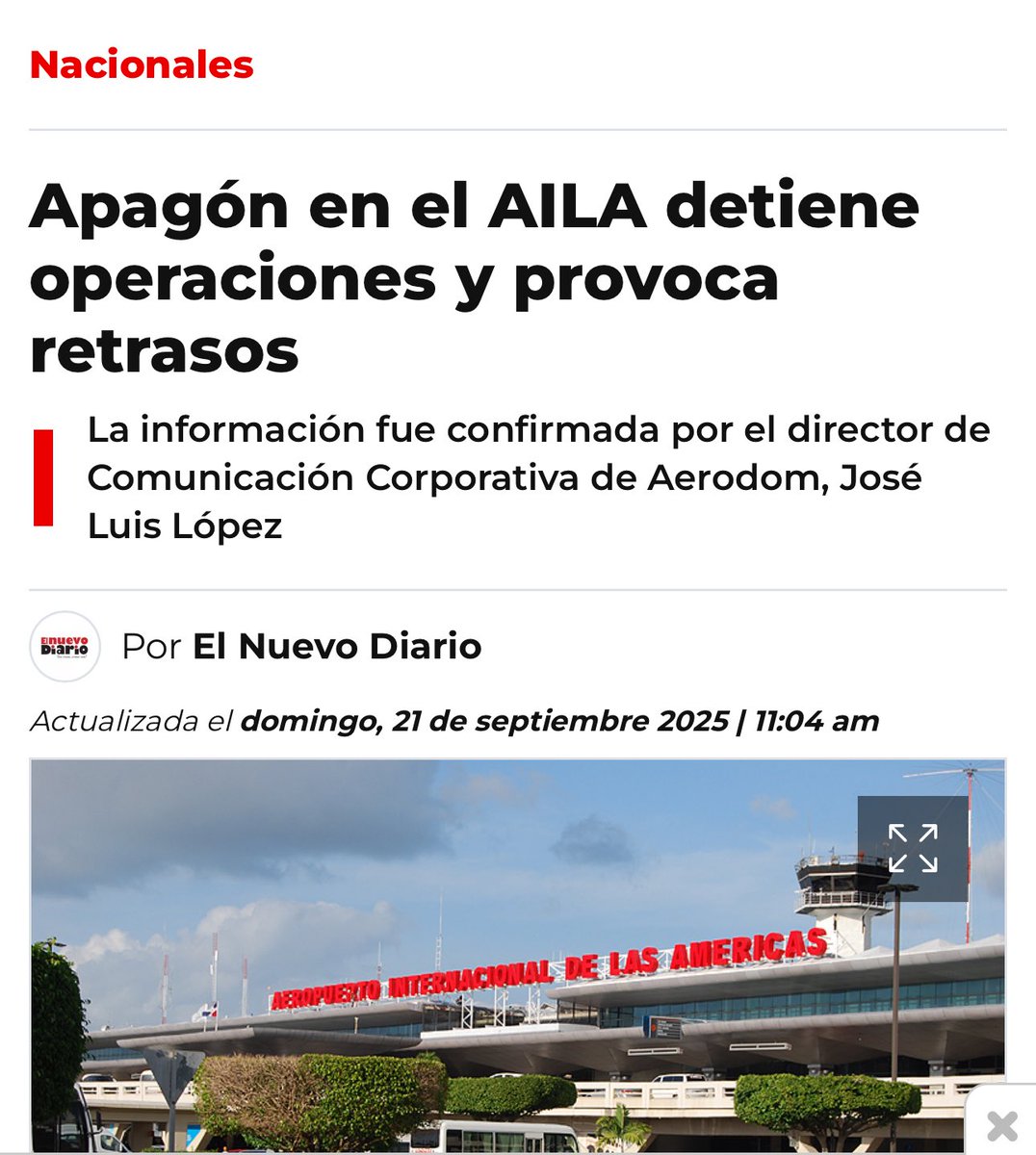 En el último año y medio se han registrado diversos apagones en el AILA que han afectado tanto los vuelos como los negocios. ¿Por qué el <a href="/IDAC_RD/">Instituto Dominicano de Aviación Civil</a> no ha hecho nada al respecto? ¿Qué ha pasado con la Ley 491-06 de Aviación Civil de la República Dominicana y con la Ley 188-11 sobre