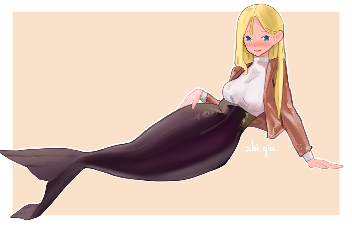 Mermaid in leather jacket