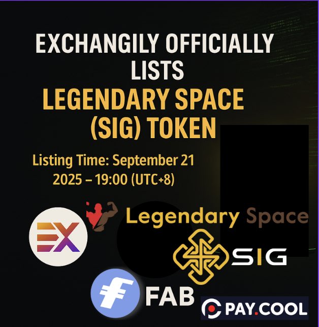 🚀 Exchangily officially lists Legendary Space (SIG) Token!

🔑 Key Highlights:
 • True Decentralization
 • High-Performance Matching
 • Security &amp; Transparency
 • Multi-Wallet and multiSig Integration via Pay.Cool

Join us in shaping the future of Web3 gaming!