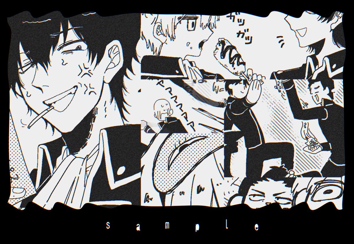 アンソロジーでは四コマ漫画を四頁描かせていただきました！描いた人間も分かっていない場面がありますが落丁ではありません
よろしくお願いします；；