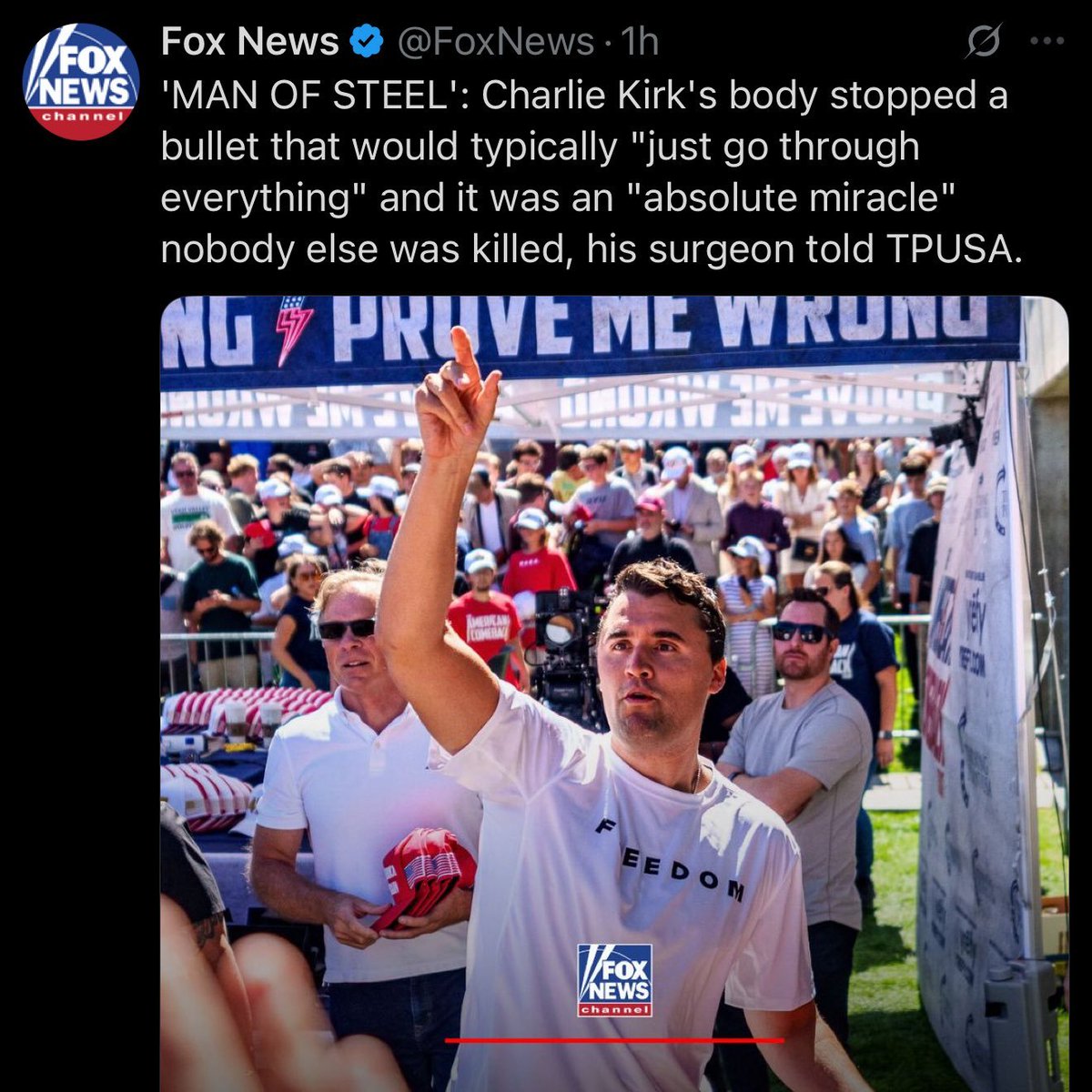 No one is saying you have to love Charlie Kirk or agree with everything he said, all we're asking is that you respectfully acknowledge that he is divine and his flesh is incorruptible.