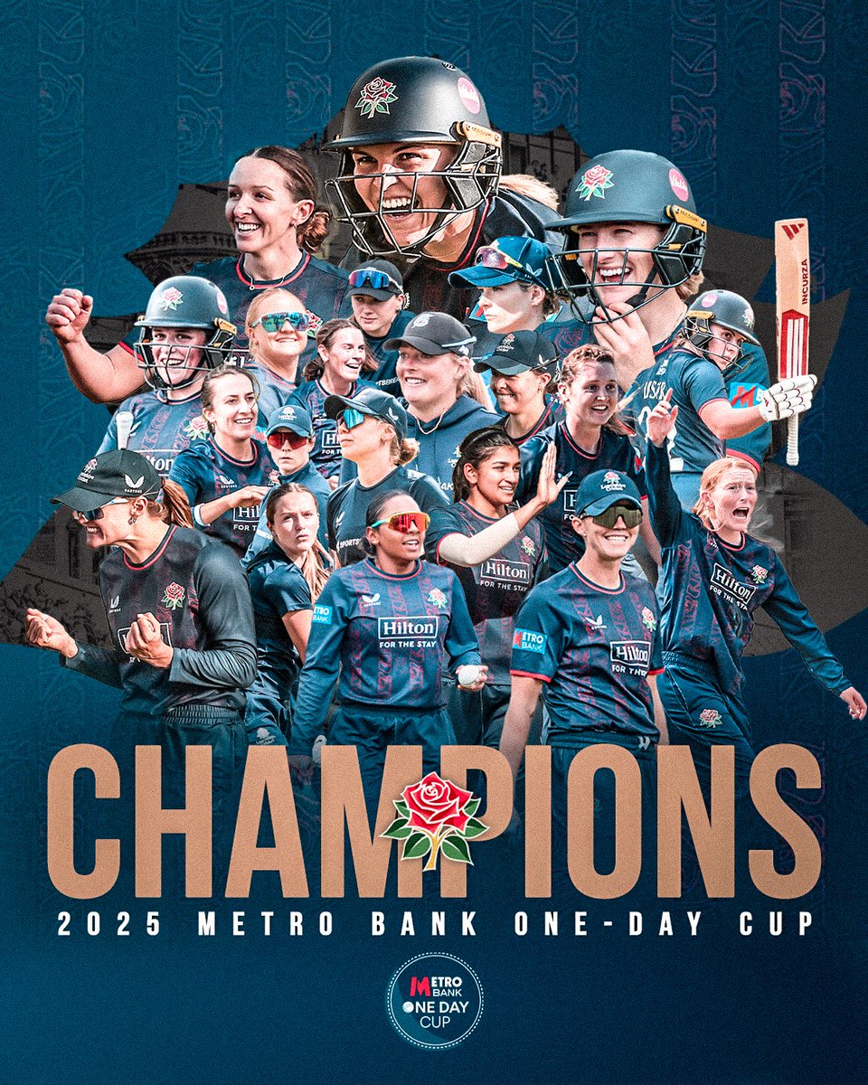 METRO BANK ONE-DAY CUP CHAMPIONS! 🏆😍

Lancashire Women are 2025 <a href="/onedaycup/">Metro Bank One Day Cup</a> Champions! 👏

🌹 #RedRoseTogether