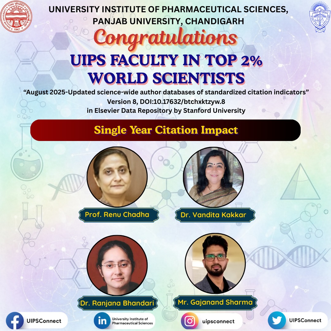 UIPSconnect's tweet image. #Uips #pu #uipsfaculty #top2percentworldscientists
#citations #globalrecognition