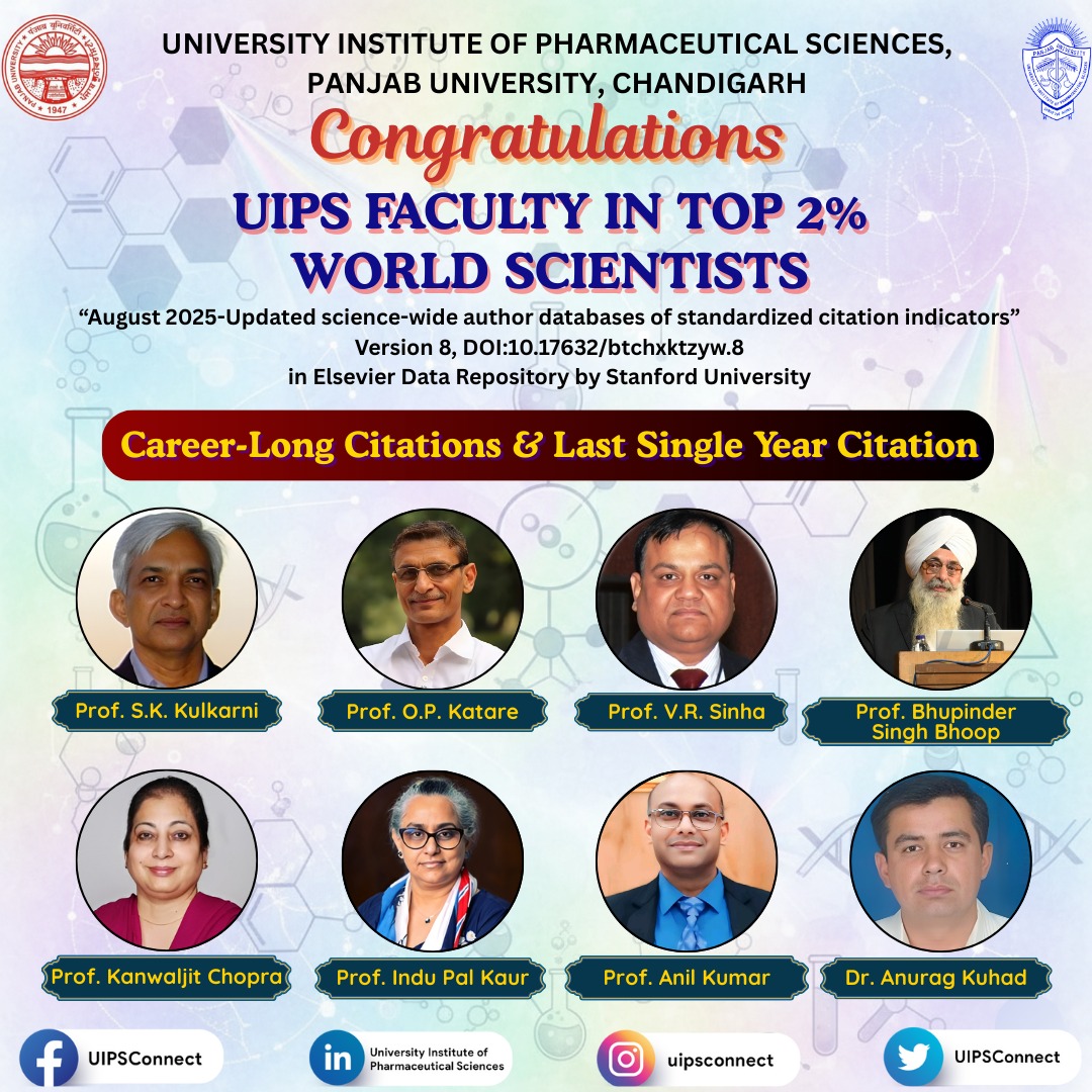 UIPSconnect's tweet image. #Uips #pu #uipsfaculty #top2percentworldscientists
#citations #globalrecognition