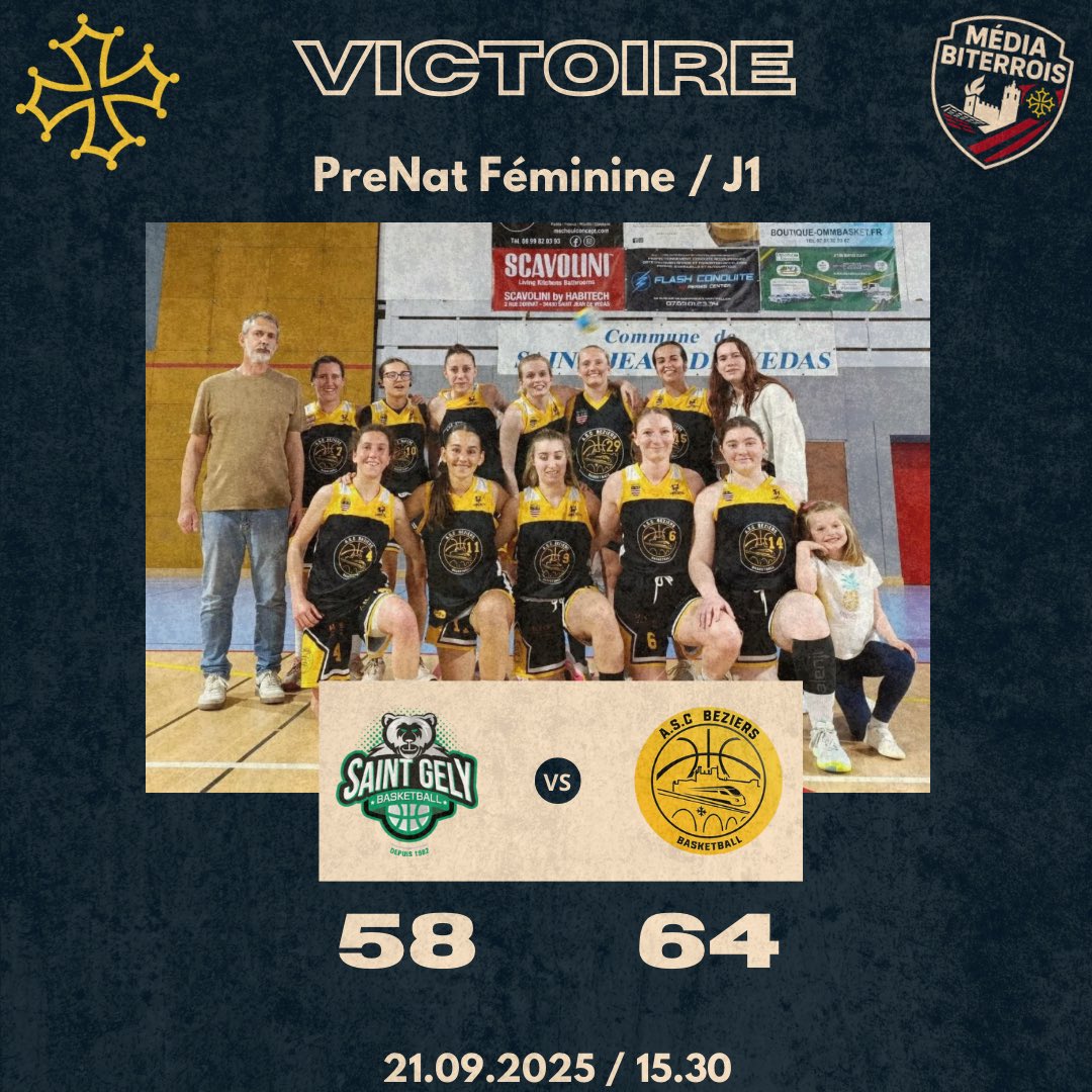 MediaBiterrois's tweet photo. 🏀 ASC Béziers Basket 🏀

Victoire des deux équipes séniors lors de leur première journée de championnat 🔥💪

#basket #beziers #ascbeziers https://t.co/UoVq9bl2vw