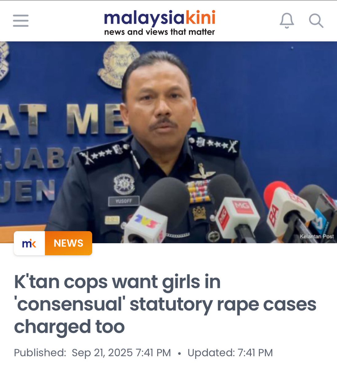 The Kelantan police chief should be relieved of his duties for this, <a href="/saifnasution/">Saifuddin Nasution Ismail</a>.

What next? Legalise sex with children?

cc.
<a href="/NancyShukri/">Nancy Shukri</a> 
<a href="/AzalinaOthmanS/">Azalina Othman Said</a>
<a href="/n_izzah/">Nurul Izzah Anwar 🇲🇾 🌺</a>