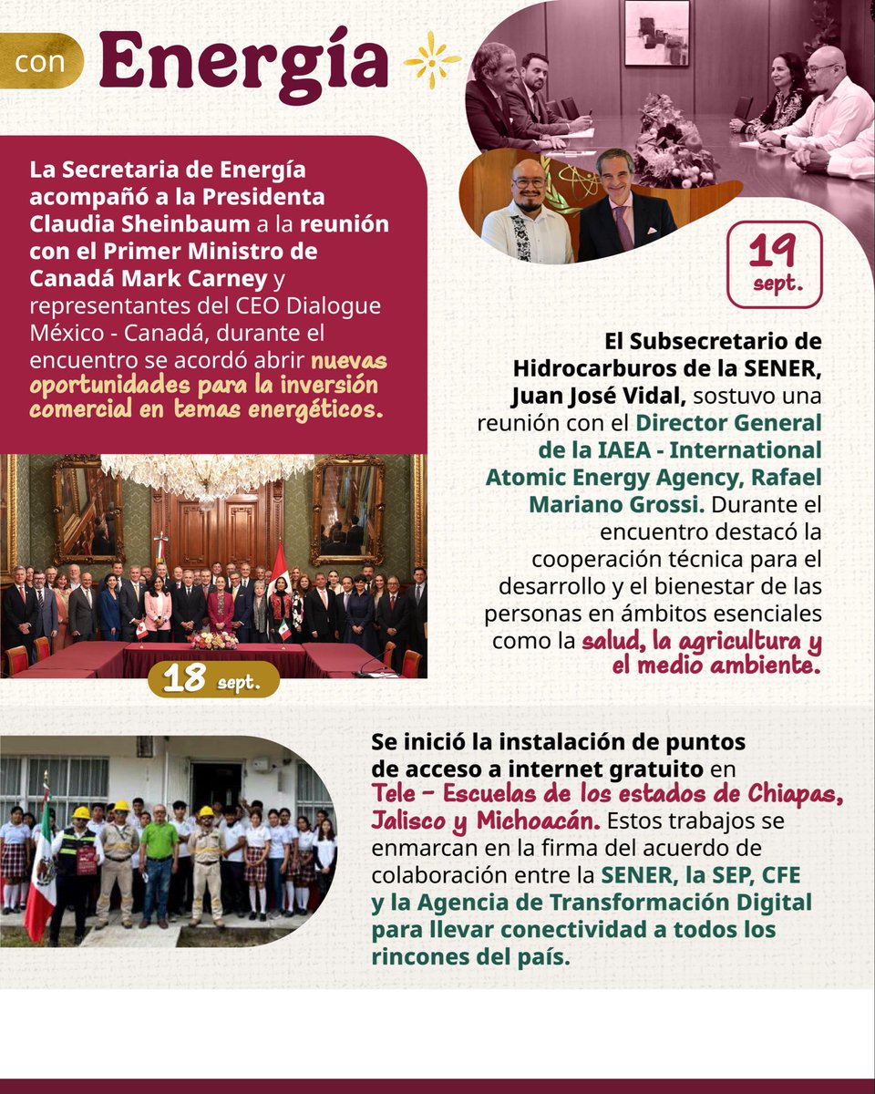 #NoticiasConEnergía 📰⚡️Conoce las actividades más relevantes del sector energético en esta semana.