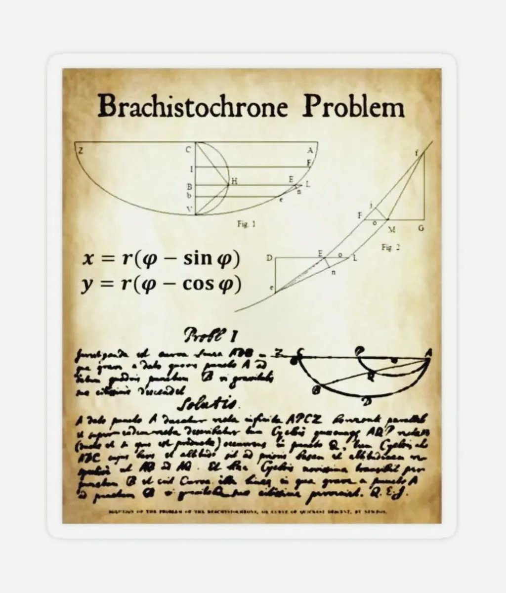 maths1physics's tweet image. Brachistochrone Problem ✅

#bernoulli #brachistochrone #mathsproblems #Mathematics #MathHistory #mathslover
#FamousMathematicians #ScienceHistory #STEM
#MathGenius #HistoryOfMath #MathLegend #maths
#MathematicalThinking #EinsteinEra #ScientificLegacy
#GeniusMind #DidYouKnow