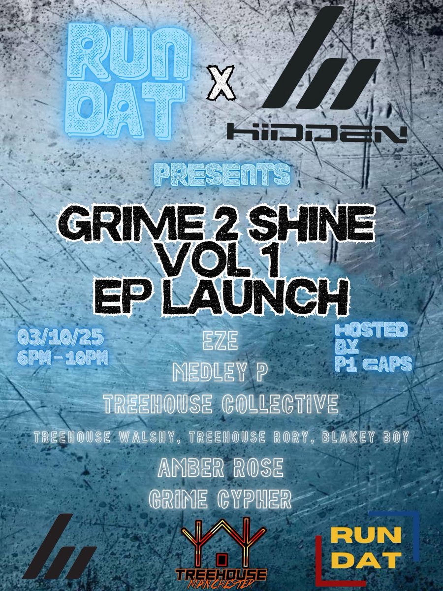 Run dat is back! Under the roof of hidden! 3rd of October come celebrate the new EP with me and some sick creatives🏆 dj sets from 👇🏾👇🏾👇🏾 and a Shelly cypher. Get involved 🔊