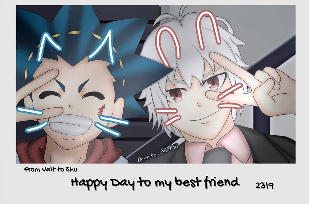 Happy Shu day!! 
お誕生日おめでとう、シュウ!!
(ft. Valt)

#紅シュウ生誕祭2025 
#紅シュウ誕生祭2025 
#art #fanart #ベイブレードバースト