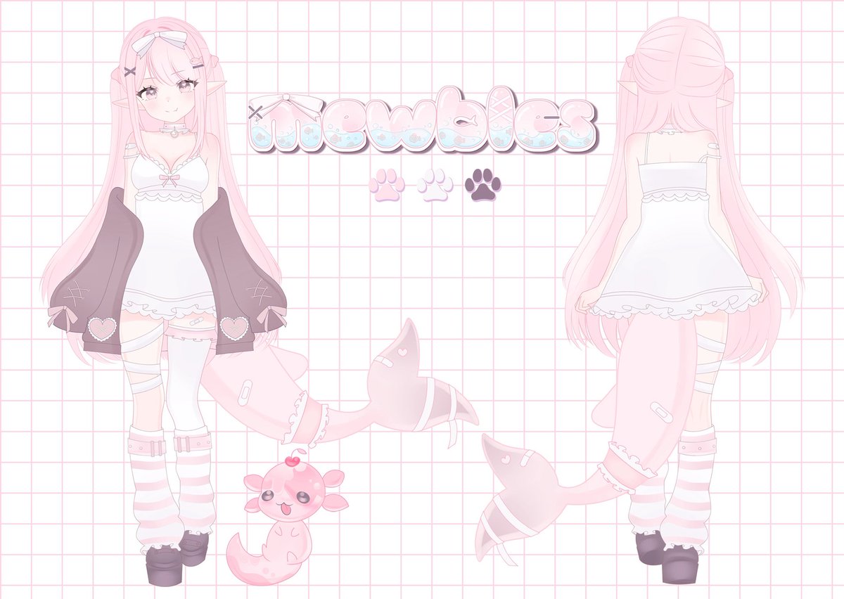 ꒰🫧🎀꒱﹒ mewbles reference sheet ♡

welcome to the aquarium !! 𓂃 𓈒𓏸 𓇼

im mew, an imp dolphin &amp; variety streamer 🫧
sea me live here : twitch.tv/mewbles_ 

⟢ art tag : #mewblesdoodles
⟢ design : @/chinliamoch
⟢ sheet : @/kuuraisu

♡ &amp; ↻ is super appreciated !!