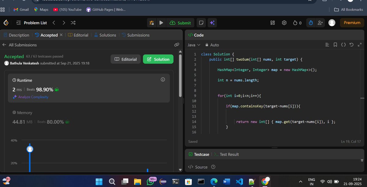 venkateshcoderr's tweet image. It's sunday right solved few more problems
>two sum
>longest subarray with sum K.
> subarray with sum 0.
#DSA | #GFG | #Leetcode | #Problemsolving |
