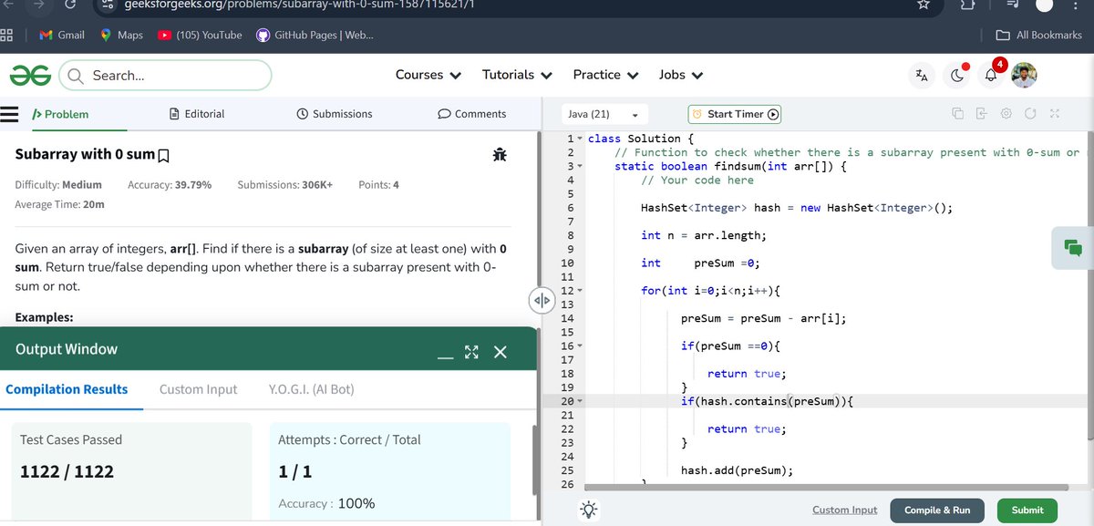 venkateshcoderr's tweet image. It's sunday right solved few more problems
>two sum
>longest subarray with sum K.
> subarray with sum 0.
#DSA | #GFG | #Leetcode | #Problemsolving |