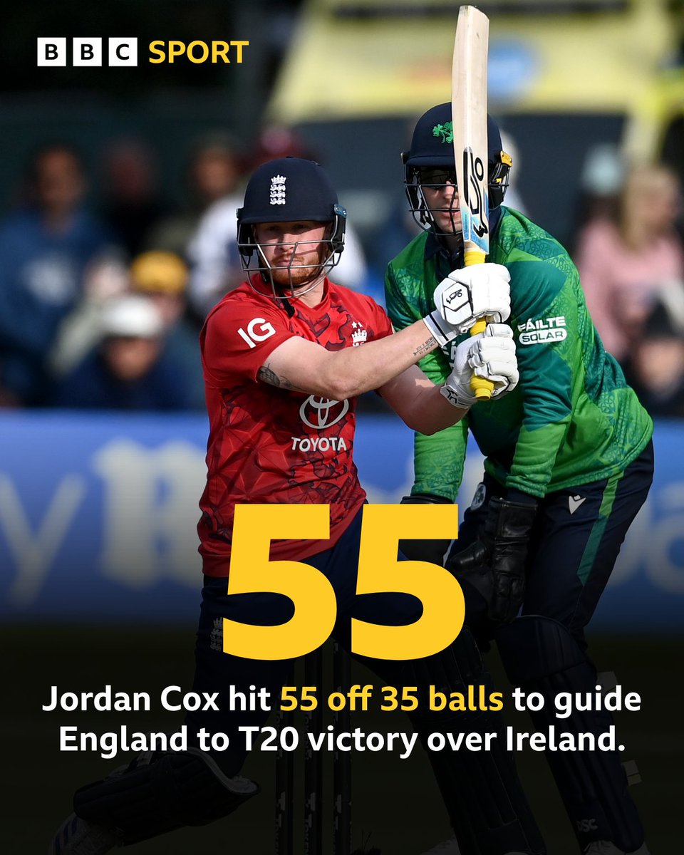 First international half-century ✅
Leads England to victory ✅

A fine afternoon's work for Jordan Cox against Ireland. 💪