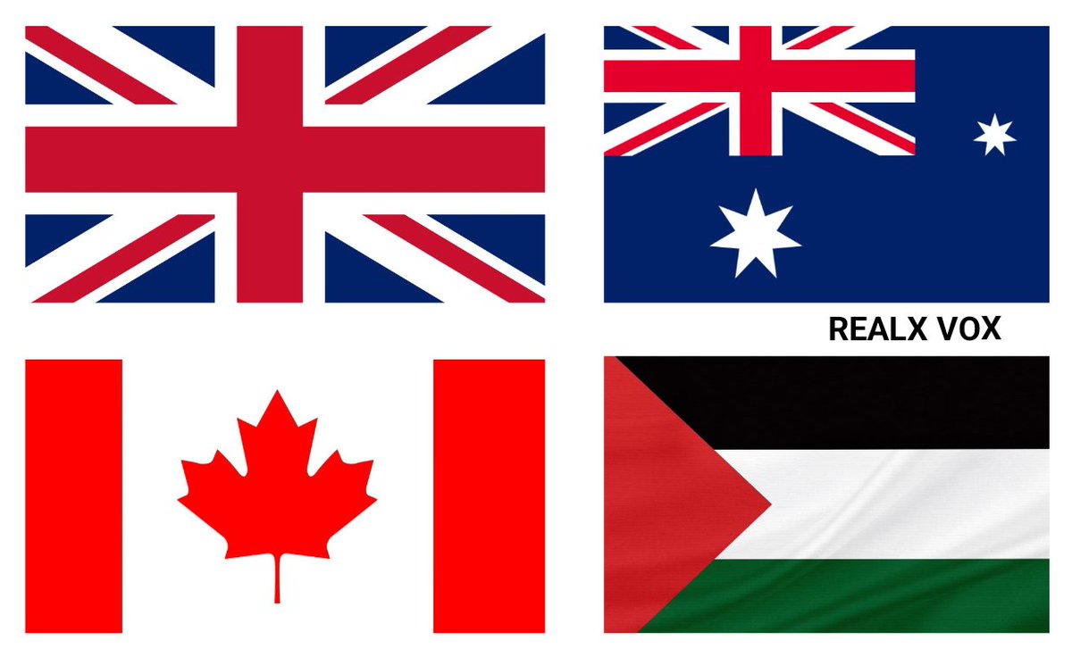 Realxvox's tweet photo. 🚨🇺🇸 UK, CANADA, AUSTRALIA FORMALLY RECOGNIZE PALESTINIAN STATE AS SORELY DEMANDED

Britain, Canada and Australia announced today they formally recognize the State of Palestine.

Leaders said move is meant to push for a two-state solution amid the Gaza war and rising humanitarian toll.

Israel and US critics say it rewards violence; Canada and Australia counter that recognising statehood doesn’t legitimise terrorism.

Recognition is timed ahead of UN General Assembly; more nations expected to join.

Source: AP