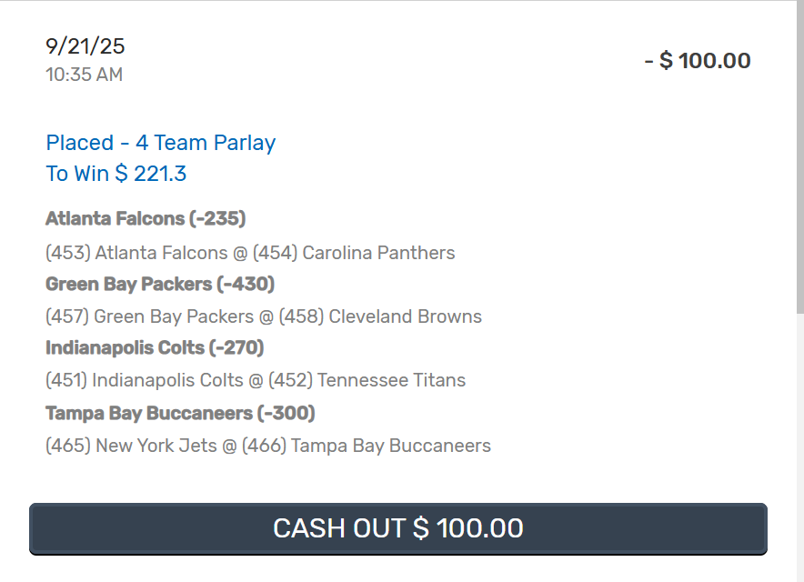moneyline_mav's tweet image. NFL SUNDAY 🏈
Lets turn $100 -&amp;gt; $321 in the AM Games

Falcons ML
Packers ML
Colts ML
Buccaneers ML

Lock this in and lets ride! 🔥

#NFLKickoff