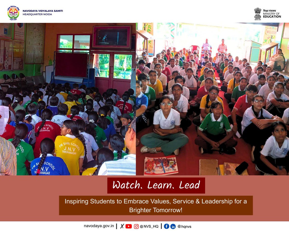 PM SHRI JNV Yamunanagar, students experienced Chalo Jeete Hain—a story that inspires service, character &amp; leadership. Embracing compassion, unity &amp; responsibility, they take steps toward becoming the nation’s future leaders!

#JNVActivity #JNV #NVS #ChaloJeeteHain #SevaKaSamman