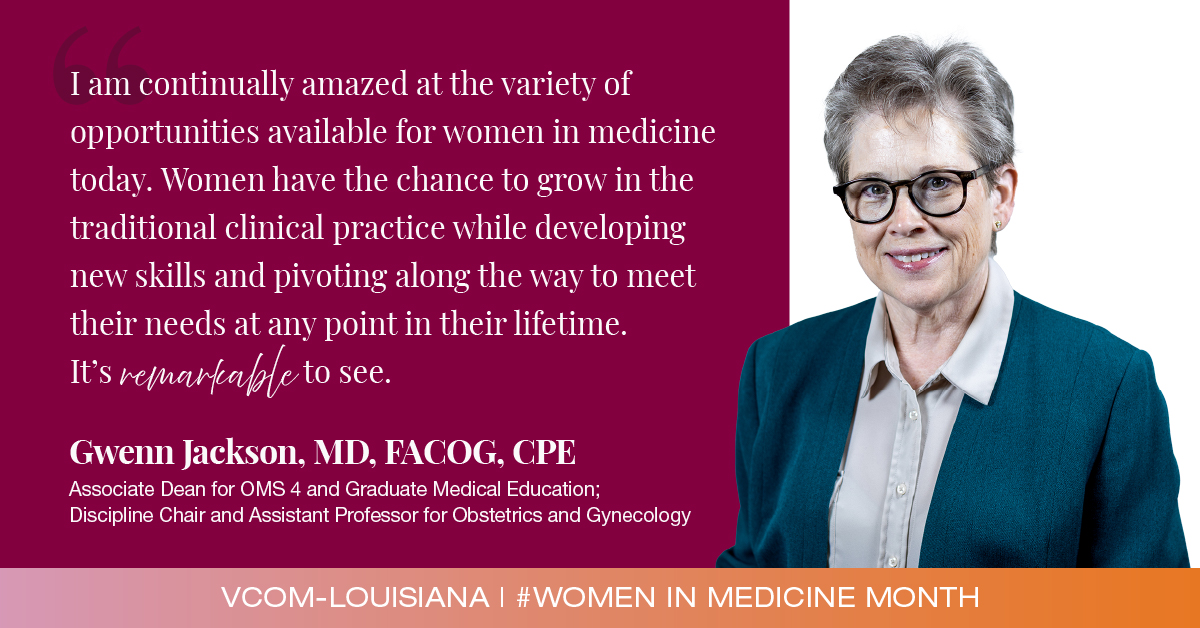 vcomlouisiana's tweet photo. 🌟Honoring VCOM faculty member, Gwenn Jackson, MD, FACOG, CPE, who breaks barriers, mentors students, and redefines excellence in medicine for Women in Medicine Month 🌟
#WomeninMedicine #VCOM https://t.co/vXjc9FUv1S