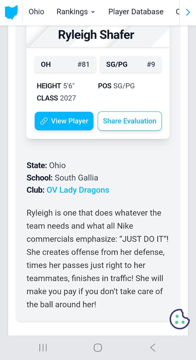 Thank you <a href="/PGH_Ohio/">Prep Girls Hoops Ohio</a> for the shoutout and ranking me #81 in the 2027 class and #9 overall in combo guards!💙🏀 #2027 #classof27 #BlessedAndGrateful