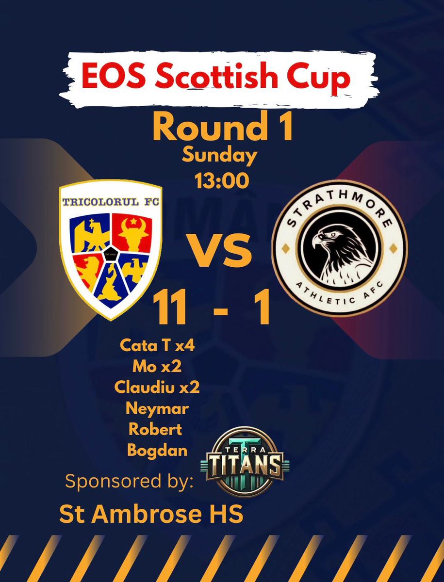 🔵🟡🔴

   Back to winning way’s.Comfortable win today in EOS,and we are in the hat for Tuesday draw🤞.Great performance all over the park.All the best to our opponents.
  Mon Tricolorul 🇷🇴🇷🇴🇷🇴!

   🔵🟡🔴