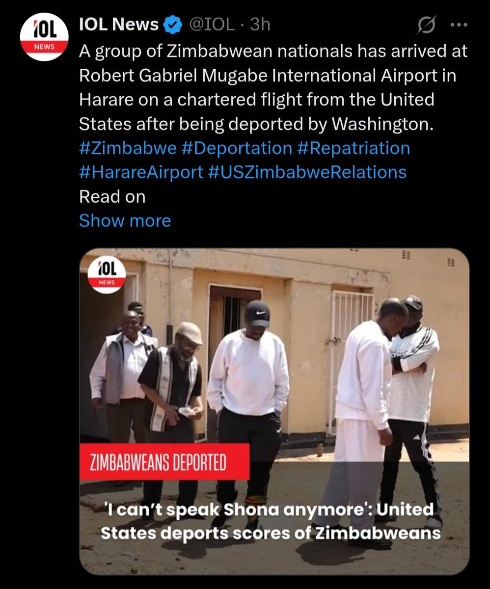 [LOOK] A zimbabwean🇿🇼 claims that he has completely forgotten how to speak the kwereShona language after spending a few years in America🇺🇸. 🤔