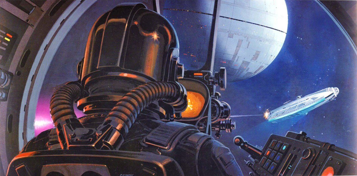 SciFiArchives's tweet image. Concept art by Ralph McQuarrie for Star Wars