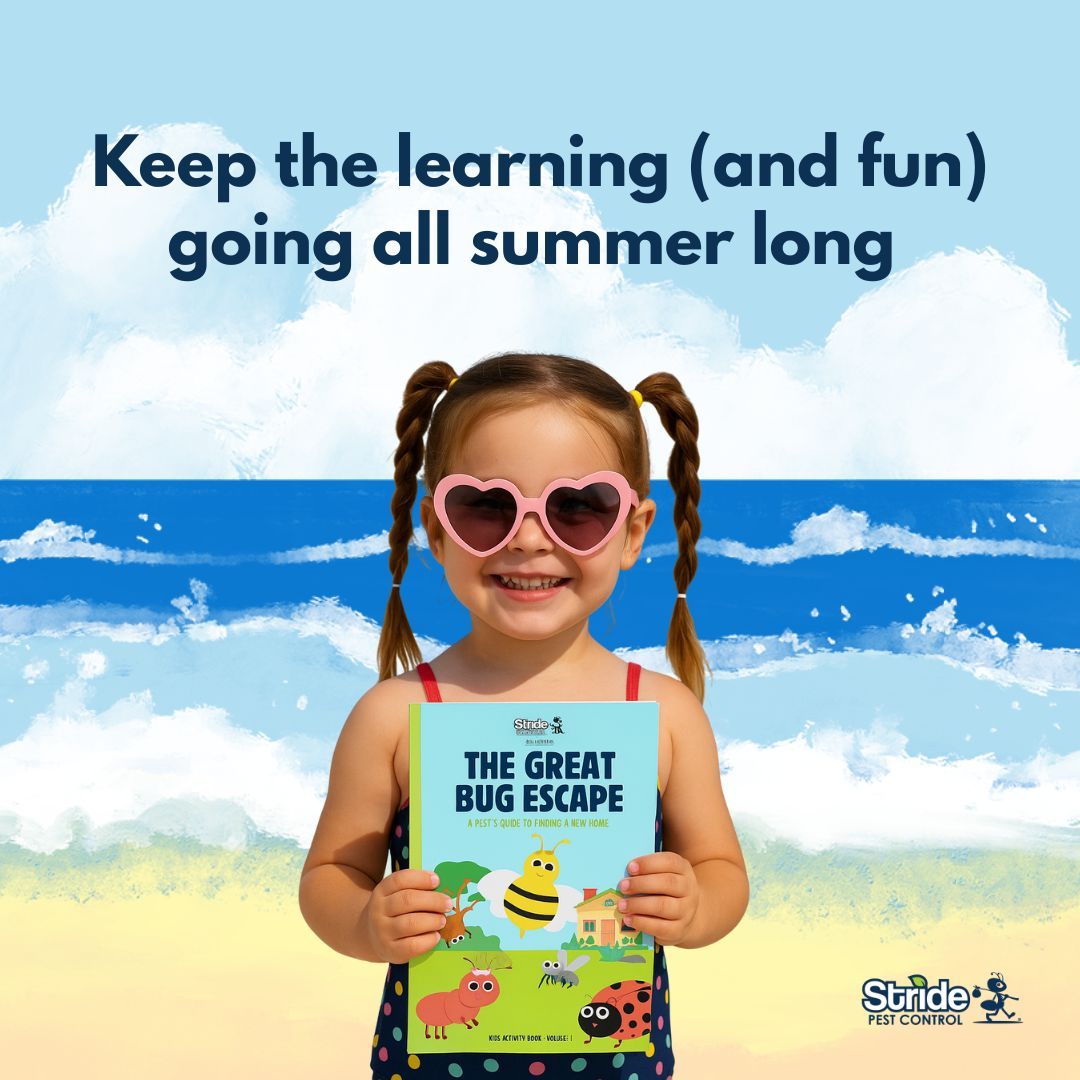 stridepest's tweet image. It’s the perfect time for kids to learn while having fun! 📖 With the Stride Pest Kids Book, your little ones can explore cool bug facts, games, and activities—all while discovering how to keep homes pest-free. 

#StridePestControl #StrideKidsBook #BugBuddies #PestFreeFun