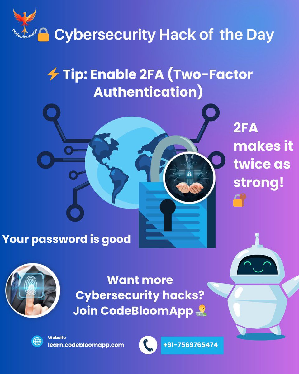 codebloomapp's tweet image. 🚀 Want to learn cybersecurity?
Book your free demo now with CodeBloomApp and stay one step ahead! 🌐🤖
learn.codebloomapp.com
+91 75697 65474
#CyberSecurity #2FA #CodeBloomApp #OnlineSafety #TechTips #DigitalSecurity #CyberHack