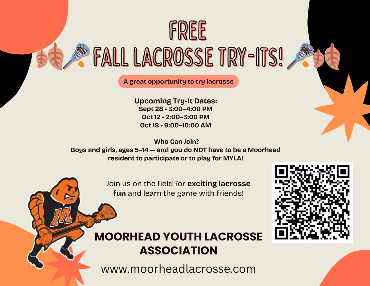 Come try lacrosse with MYLA this fall! Register here: docs.google.com/forms/d/e/1FAI…
