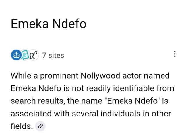 metaversdataman's tweet image. AI search on Emeka Ndefo
5 individuals found in the whole world!

1. Nollywood Actor
2. (Me) Software and design professional
3. Administrative analyst
4. Former UK company director
5. Academic researcher
#dataMan #voidLord
