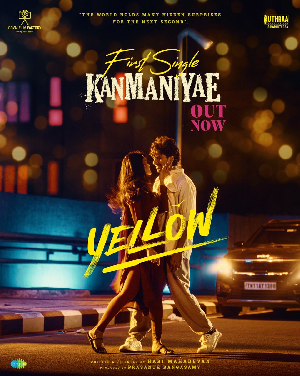 ✨🎶 KANMANIYAE  The first single from Yellow is here!
Out now — tune in and feel the magic! 💛<a href="/COVAIFILMFACTRY/">covai film factory</a> 
<a href="/IamPoornimaRavi/">Poornima Ravi</a> <a href="/VaibhavMuruges1/">Vaibhav Murugesan</a>
 <a href="/Sai_prasanna12/">Sai Prasanna</a>   <a href="/AnandKashinath/">Anand Kashinath</a> <a href="/CliffyChrisOff/">Cliffy Chris</a> <a href="/abiadvik/">Abi Advik</a> 
<a href="/editorsriwat/">Sri Watson</a> <a href="/pro_barani/">Barani Alagiri</a>
youtu.be/qCEGysC6iVg?si…