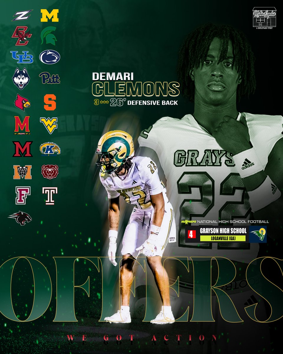 As I enter the second half of my senior year, focusing on this next transition and our state championship run, I want to thank every team that has believed in me and extended an offer along the way #WeGotAction #4TheG #716to404 <a href="/grayson_fb/">Grayson Football</a>