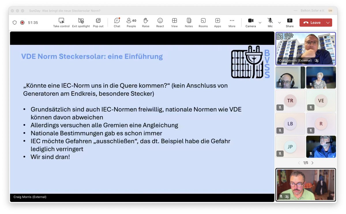 balkonsolar's tweet image. Our #SunDay Event is in full swing!

We are discussing the upcoming German #PlugInPv Norm with Craig Morris of the Bundesverband #Steckersolar.

We will report about that webinar later. 

#BalkonSolar #EnergyTransition