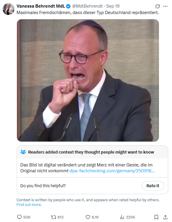 Tja, so sind die Leute von der AfD. Sie lügen, verdrehen und schämen sich nicht mal. Und am zur Not wird rumgeopfert.