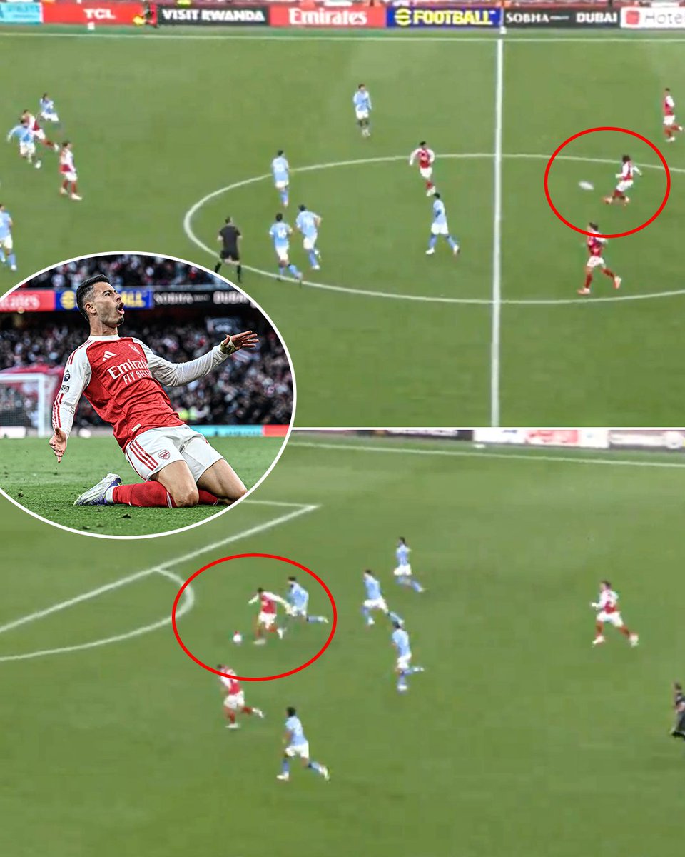 That pass from Eberechi Eze to Gabriel Martinelli to bag Arsenal the equaliser vs. Man City 😮‍💨