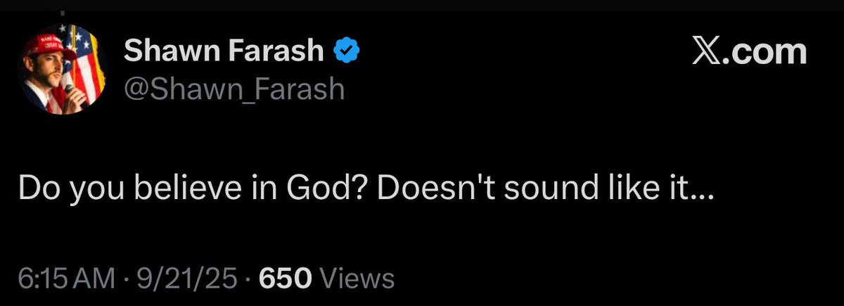 They’re now doubting your belief in God if you don’t believe the entire Charlie Kirk story. This is sick.