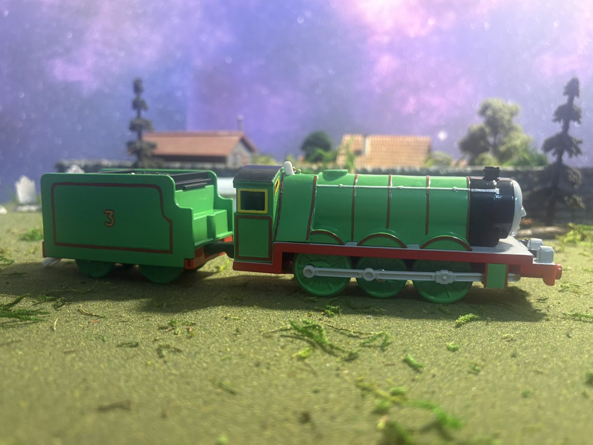Here is my custom TOMY/Trackmaster Old Shape Henry! Inspired by <a href="/Germanbluesodor/">Germanbluetrain 🇯🇵🇩🇪</a>. I think he turned out good, and would like to thank <a href="/Germanbluesodor/">Germanbluetrain 🇯🇵🇩🇪</a> for the idea!