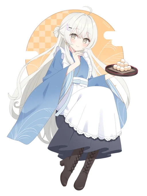 お月見和メイドさん