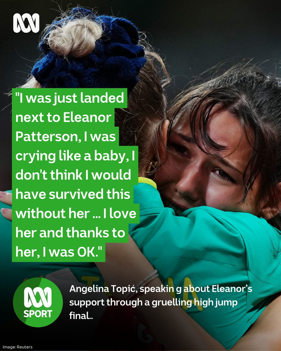 As the rain poured on the final day of the World Athletics Championships, Serbian Angelina Topić had to wait an excruciating half hour to see if she would get a share of a bronze high jump medal.

Veteran 'big sister' of the high jumping cohort, Aussie Eleanor Patterson, sat