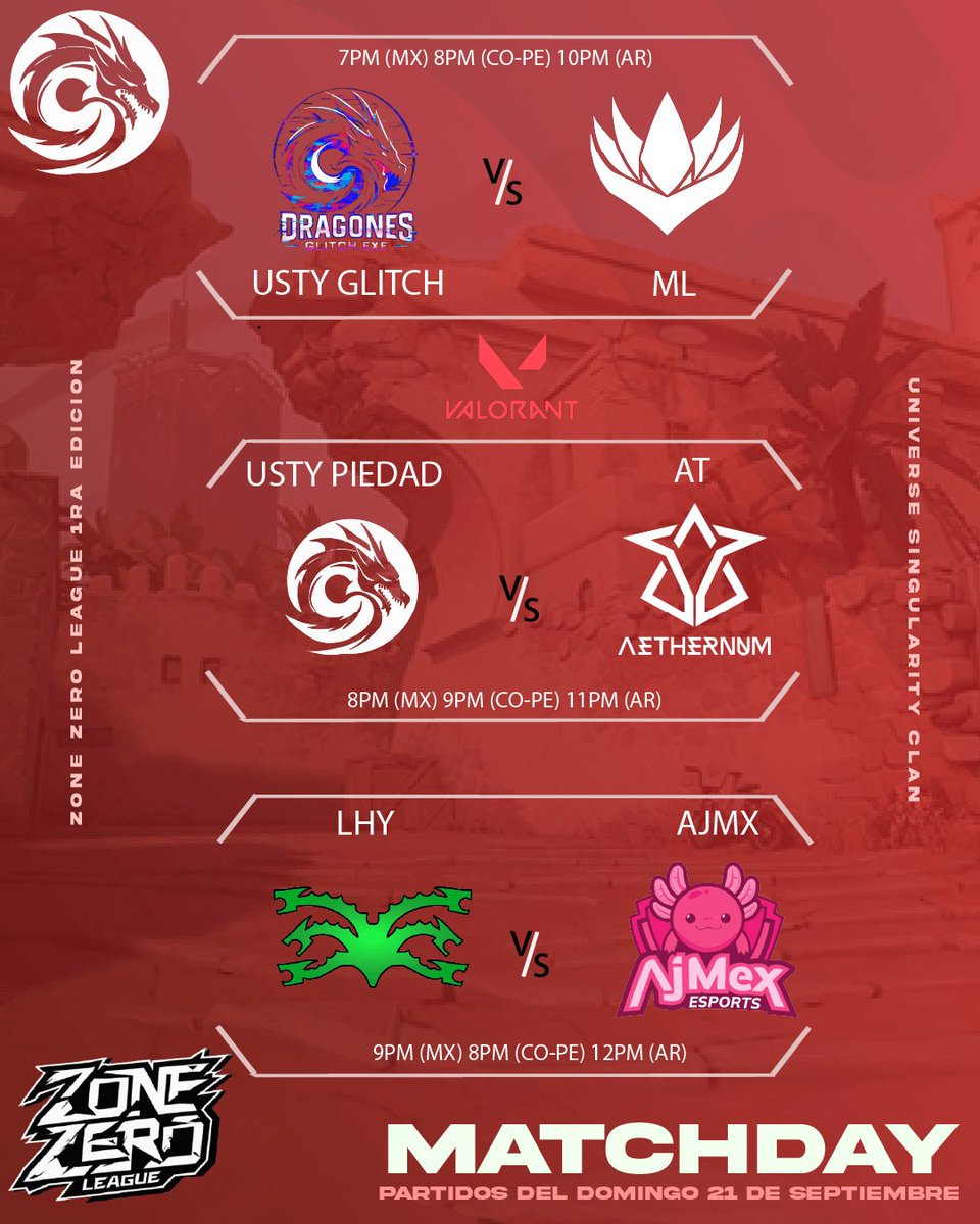 Así están nuestros juegos del día de hoy 🫡

#zonezero #VALORANT