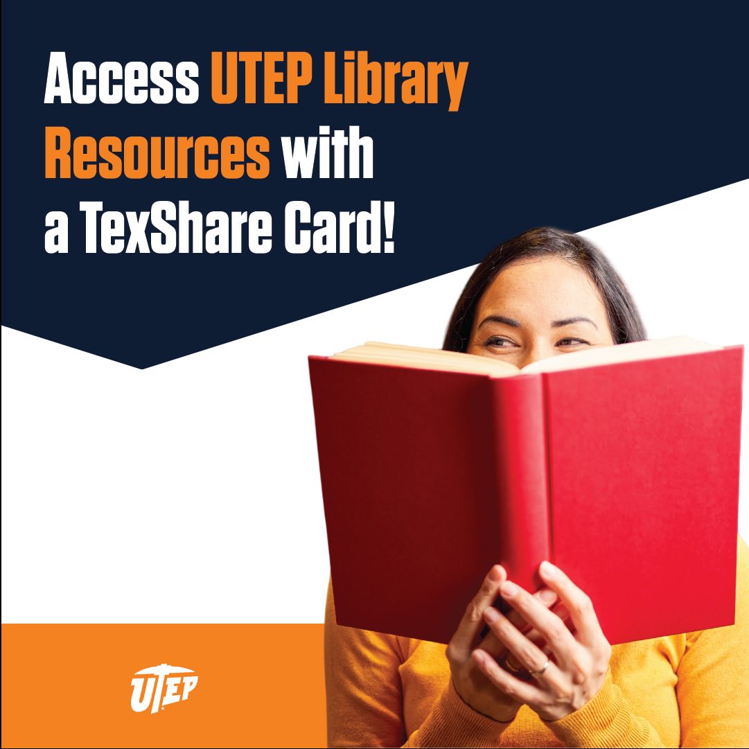 Did you know local residents can use a TexShare card to access the UTEP Library’s collections? Borrow books, explore research databases and enjoy a world of knowledge right in your community! 

Learn how: buff.ly/GULh5Fy
