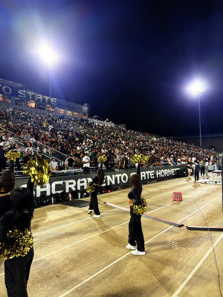 andyfiske's tweet photo. Big night at Hornet Stadium last night. Big W, great student crowd and great post game concert with DDG. Up next Cal Poly this Saturday @ Hornet Stadium 6:00 pm kick! @hornetsports @SacHornetsFB https://t.co/Ms1gQ5tLwN