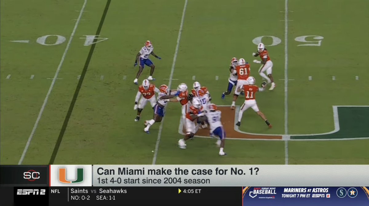 SportsCenter said earlier today that Miami is 4-0 for the first time since 2004…

They started 4-0 in 2013, 2016, 2017, 2023, and 2024.