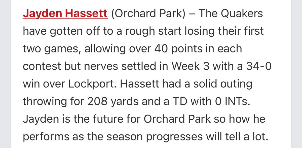 Jayden Hassett (@jaydenhassett15) on Twitter photo Blessed to be included in this article <a href="/PrepRedzoneNY/">Prep Redzone New York</a> Blessed to be included in this article <a href="/PrepRedzoneNY/">Prep Redzone New York</a>
