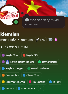 kiemtien8888's tweet image. vẫn còn thiếu 1 số điểm để đổi role @engineer . phải tiếp tục cố gắng thôi, anh em chia sẻ các role mình có nào
@RaylsLabs @cookiedotfun
#Rayls #DeFi #TradFi #OnchainFinance #RaylsLabs #Crypto #Snaps #Cookie