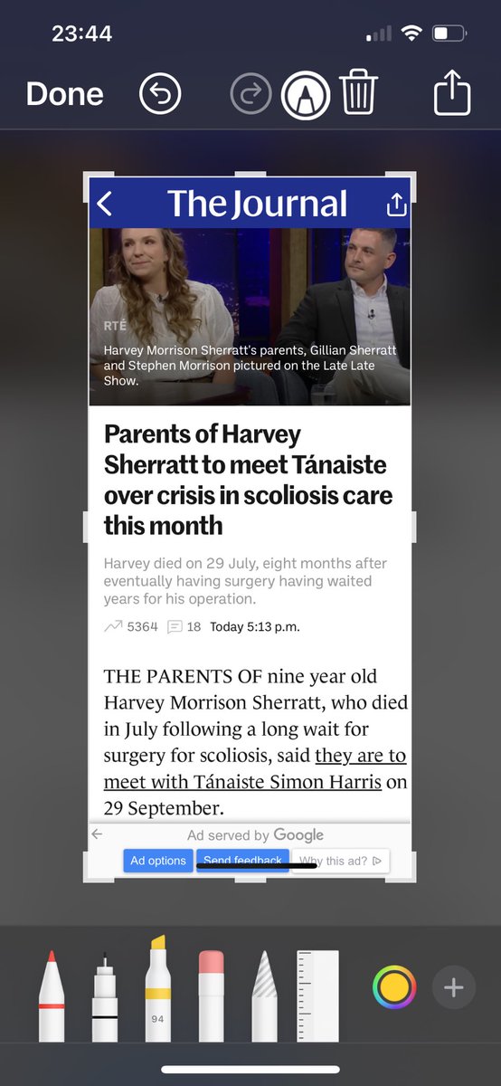 CMHaughey's tweet photo. .@journal_ie 
#JusticeForHarvey
#scoliosiscrisis 
@GillSherratt23 
@Stephen63224725 
Meeting with Simon Harris 29th September. 

“We won’t stop” 
@scolionetwork 
@SBH_PAG 
#BackUs 
#PublicStatutoryInquiry https://t.co/RKnNlhLOvA