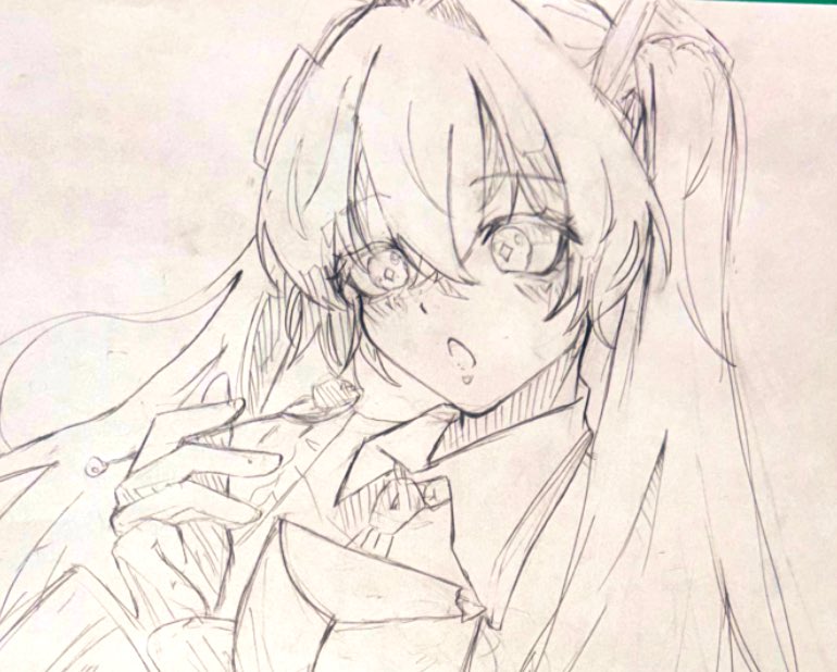 womusubi2357's tweet photo. 一応ケーキ食べてる風
#絵描きさんと繫がりたい #初音ミク #アナログイラスト #rkgk https://t.co/yg1jBDmQIa