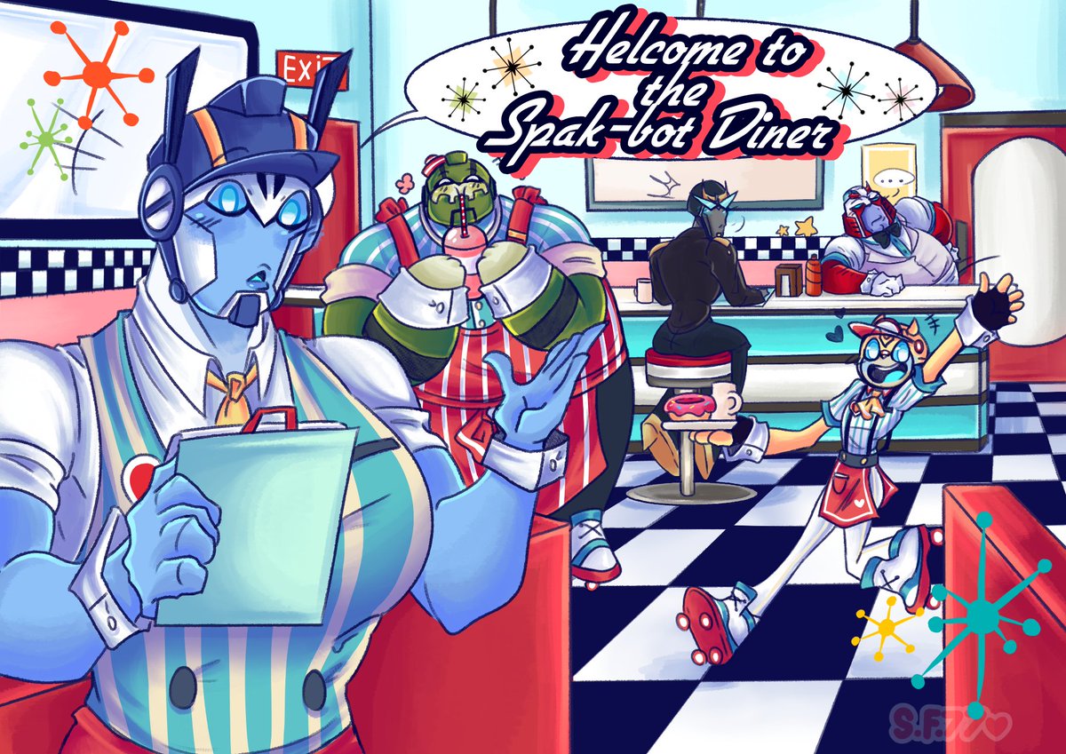 You are all welcome 💕 the doors of the diner are open 🍔🥨🍟🥓

 #megop #Transformers #tfa #transformersanimated #megatron #OptimusPrime #bumblebee #bulkhead #prowl  #Ratchet