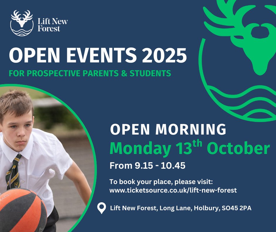 Due to exceptional demand we have added an extra Open Morning on Monday 13th October from 9.15-10.45am. Discover our nurturing environment in action.

⏰ 9:15–10:45am

🎟️ Reserve your spot: ticketsource.co.uk/lift-new-forest
#LiftNewForest #LiftSchools #OpenMornings2025