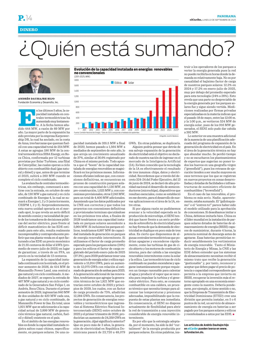 Artículo de la semana publicado en el Periódico <a href="/ElCaribeRD/">El Caribe</a>: "¿Quién está sumando?".